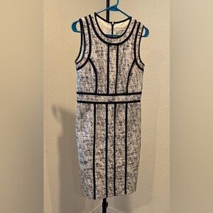 Calvin Klein Textured Black and White Midi Dress